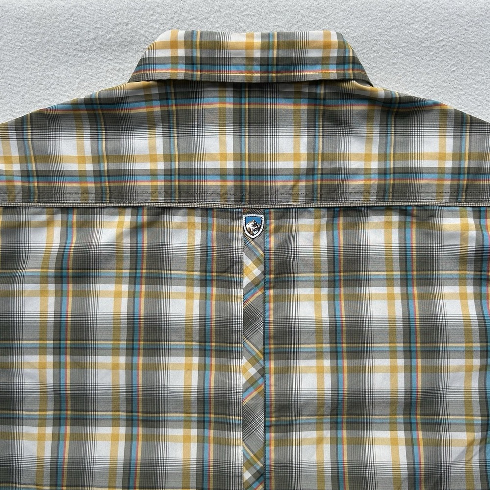 Kuhl Mens M Button Up Shirt Activewear Outdoor Pearl Snap Western Eluxur Plaid - Picture 10 of 11
